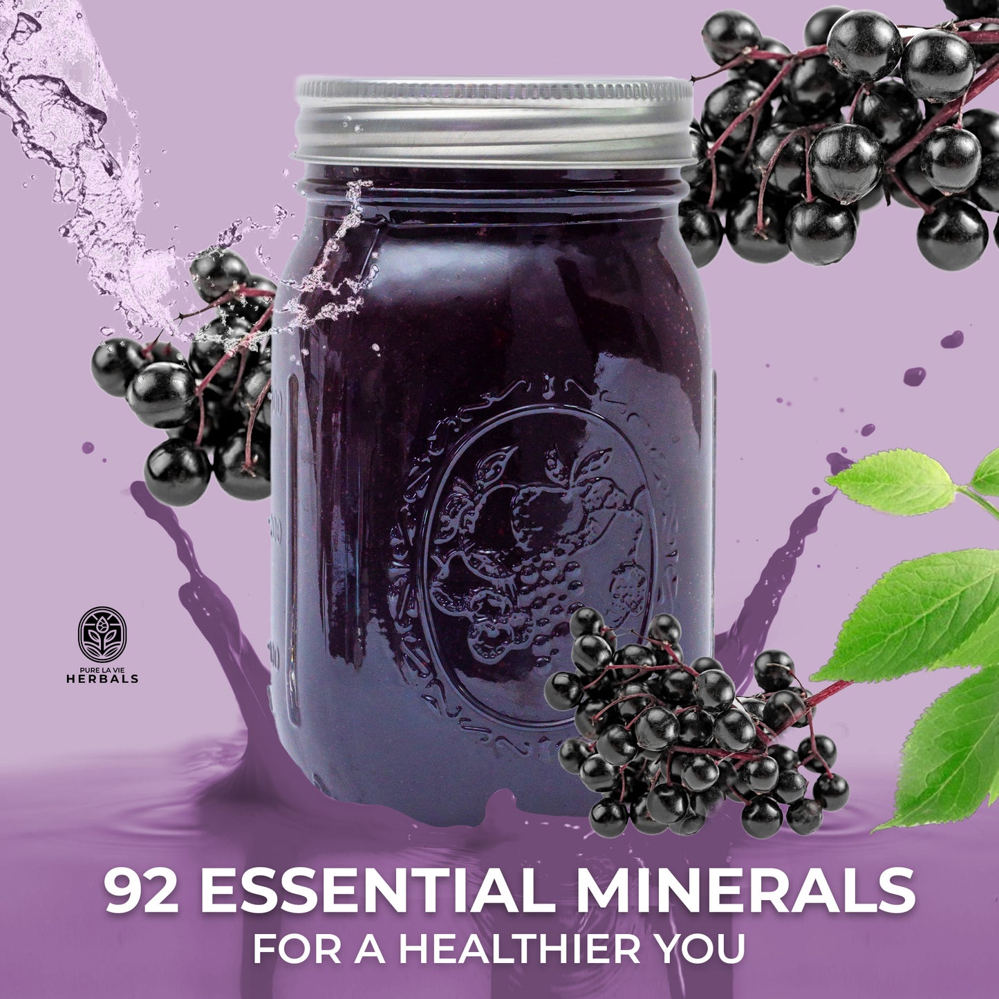 Elderberry Sea Moss Gel – 16oz | Wildcrafted, 92 Minerals, Immune Support | Vegan & Kid-Friendly