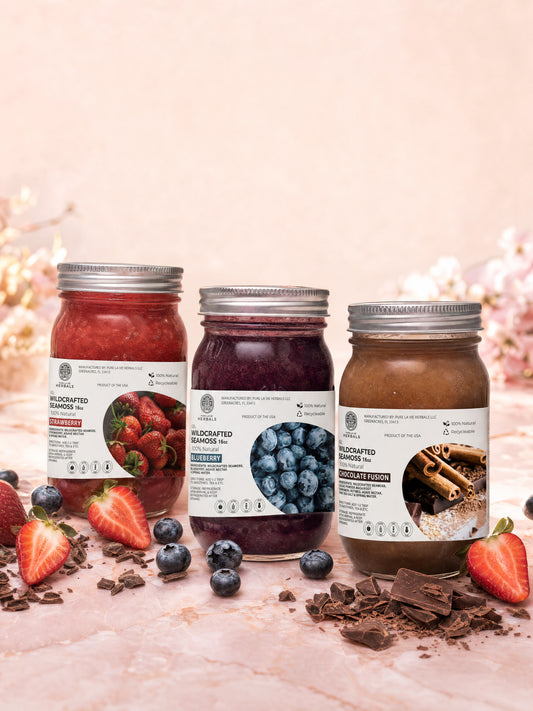 The Mood & Glow Bundle — Strawberry, Blueberry & Chocolate Fusion Sea Moss Gel
